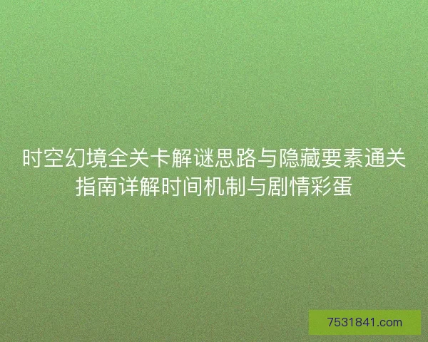 时空幻境全关卡解谜思路与隐藏要素通关指南详解时间机制与剧情彩蛋